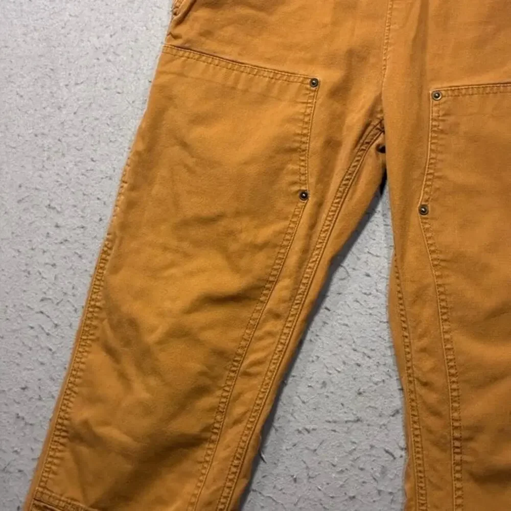 Carhartt Double Knee Overalls Womens XS Short Burnt Orange Raw Hem